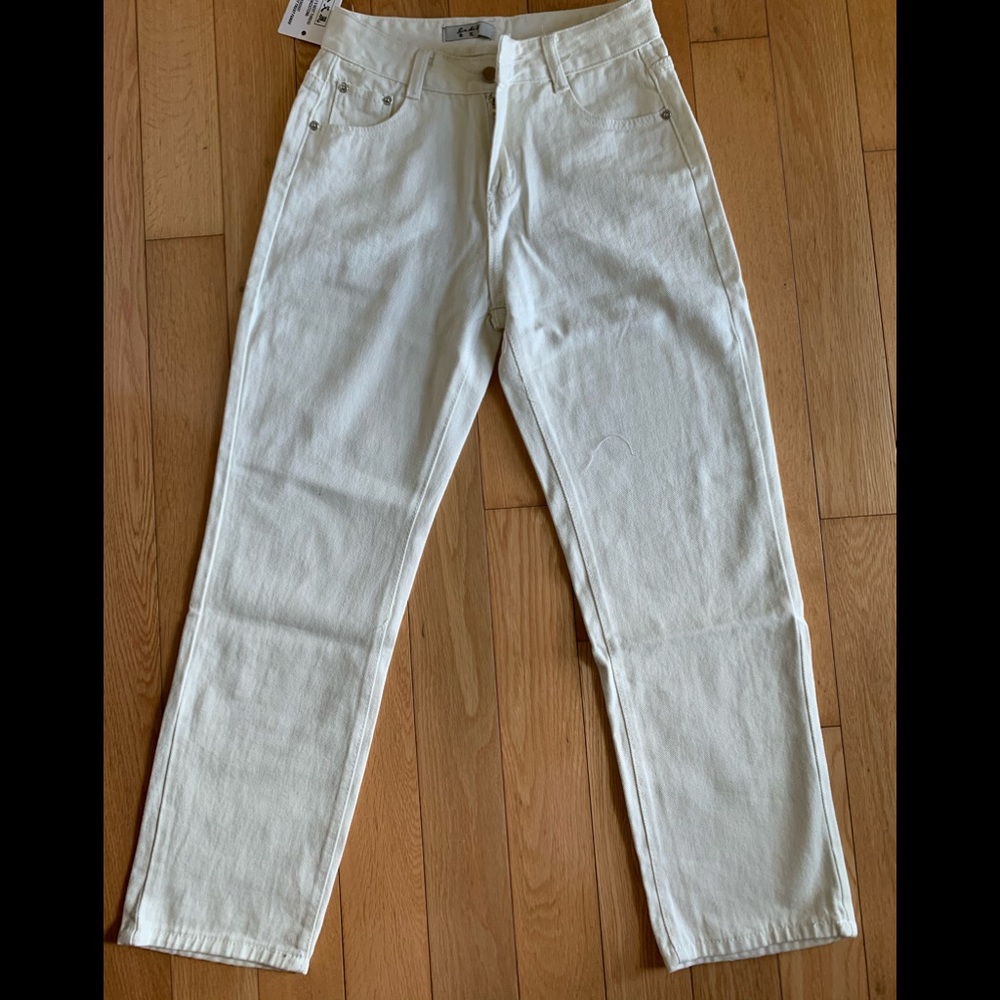 off white straight leg pants
